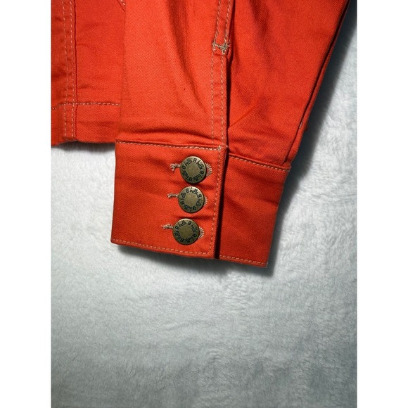 Belle by Kim Gravel Orange Button Front Blazer Jacket Womens Size L - Picture 5 of 8